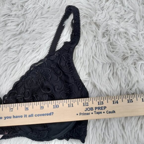 Victoria's Secret Floral Embroided Lace Underwire Bra Size 34C Women Black - Picture 6 of 7